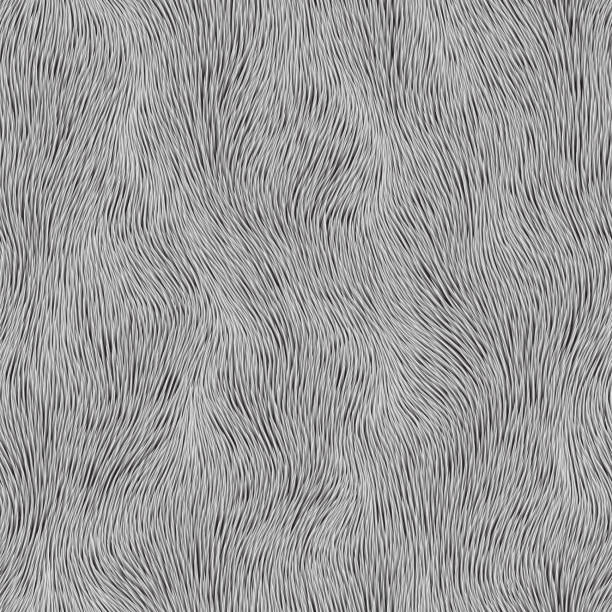 абстрактный серый меховой узор. вектор бесшовный фон - мех stock illustrations