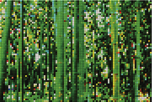abstract green mosaic check bamboo forest pattern background