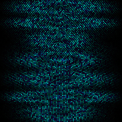 Abstract Halftone Blue dots on black Background, vector illustration