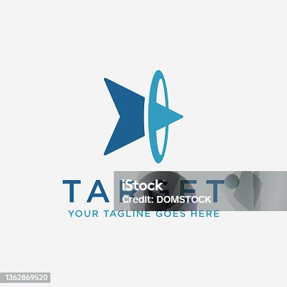 istock Abstract head of arrow on target logo icon , achievement logo design vector template on white background 1362869520