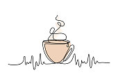 istock Abstract icon with line coffee. Continuous one line drawing. Vector hand drawing. 1310722028