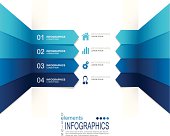 Abstract infographics template design with paper elements.