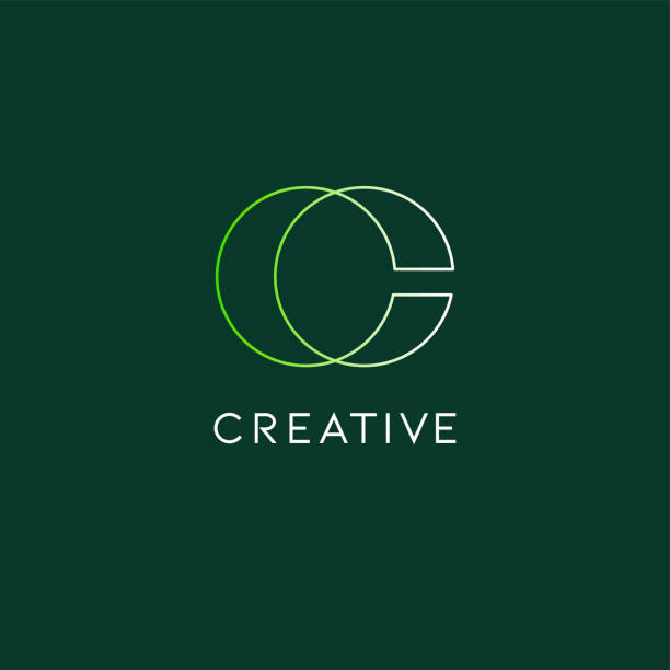 Abstract initial letter C. Combination of letters O and C. Flat vector design template element. vector art illustration