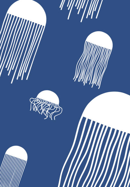 illustrazioni stock, clip art, cartoni animati e icone di tendenza di medusa astratta nel mare - meduza