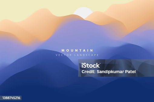 istock Abstract landscape, mountain, background 1388745216