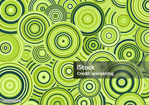istock Abstract lemonade slices pattern design decorative artwork. Overlapping style of fresh green style background. illustration vector 1305924673