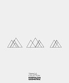 abstract line style mountain icon geometric minimalism pattern