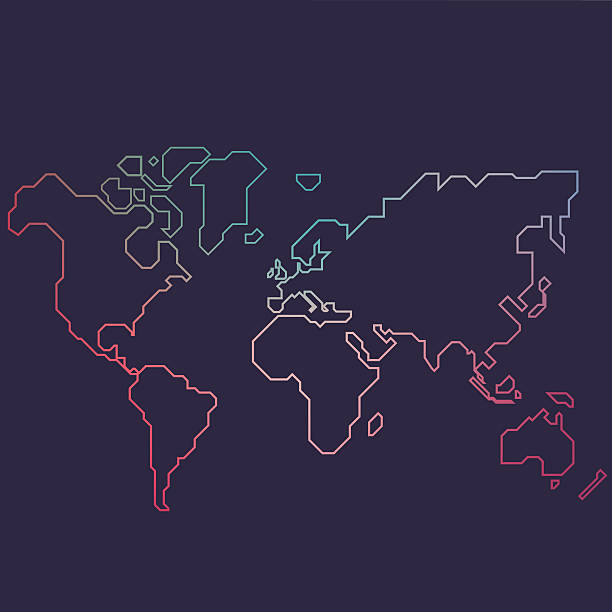 Line Art World Map : Royalty free world map clip art vector images