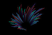 Abstract colorful lines on dark background