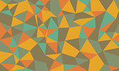 Abstract low poly background, geometric polygonal shapes, retro color