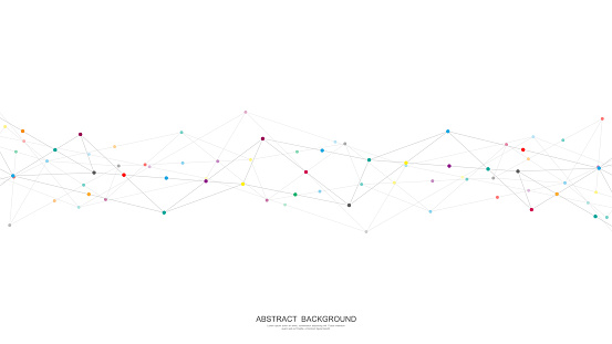 Abstract low poly background with connecting the dots and lines. Networking concept, internet connection and global communication. Vector illustration