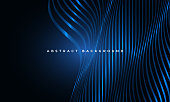 istock Abstract luxury glowing blue fluid wavy shapes geometric elegance background 1340552071