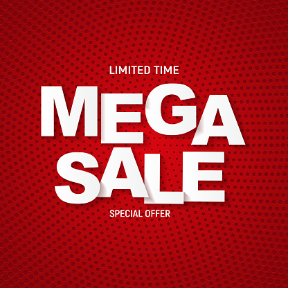 Abstract mega sale poster. Vector illustration