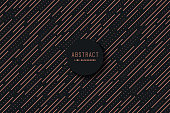 Abstract minimal design diagonal stripe and Lines dot pattern. Simple black and copper color texture. Design element for prints, web, template and textile pattern.