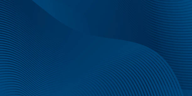 абстрактный минимальный волновой фон с синим цветом. векторная иллюстрация для презентации дизайна с футуристическими волнистыми полосам - синий фон stock illustrations