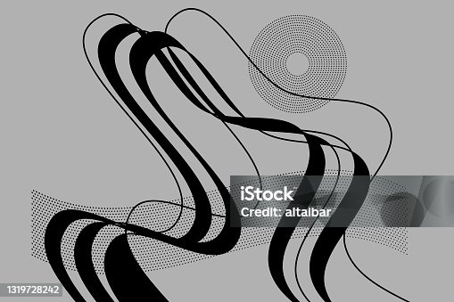 istock abstract minimalism. 60s style. curved lines. wavy pattern. 1319728242
