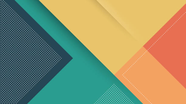 абстрактный современный фон с элементом диагональных линий и зеленым оранжевым мягким пастным цветом - цветной фон stock illustrations