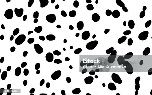 istock Abstract modern dalmatian fur seamless pattern. Animals trendy background. Black and white decorative vector illustration for print, card, postcard, fabric, textile. Modern ornament of stylized skin 1360126878
