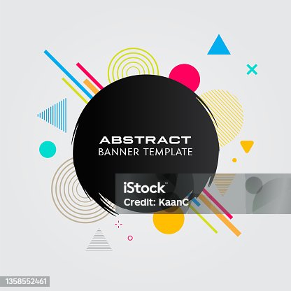 istock Abstract modern graphic element. Dynamic colorful form and line. Flowing geometric shapes gradient abstract banner. Template for a logo, flyer or presentation design. Vector. 1358552461