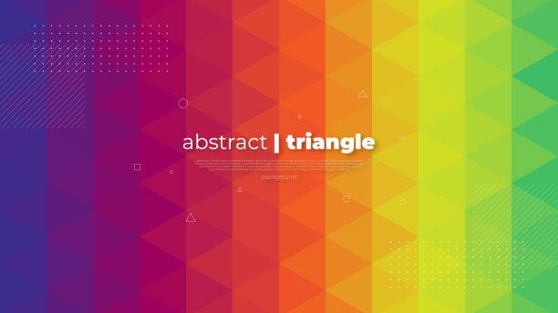 абстрактный современный графический элемент. динамически окрашенные формы и треугольники. градиент абстрактный баннер с треугольными моз - цветной фон stock illustrations