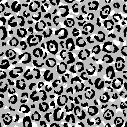 Abstract modern leopard seamless pattern. Animals trendy background. Grey and black decorative vector stock illustration for print, card, postcard, fabric, textile. Modern ornament of stylized skin
