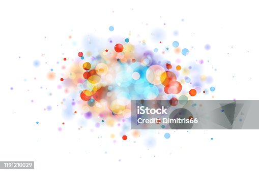 istock Abstract multicolor blob on white made from defocused circles 1191210029