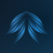 Abstract modern dark blue glowing butterfly wings isolated. EPS 10 vector illustration, contains transparencies. High resolution jpeg file included.