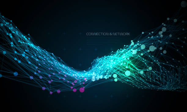 추상적인 네트워크 배경 - 연결 이미지 stock illustrations