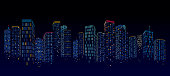 istock Abstract night City Building Scene, vector illustration 1353932894