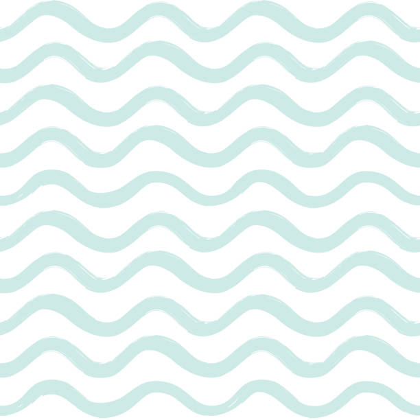 Abstract ocean wave seamless pattern. Wavy line stripe background. Abstract wave seamless pattern. Stylish geometric background. Wavy line ornamental wallpaper.  Water wave line stripe texture beach patterns stock illustrations