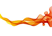 Abstract orange color wave design element. Curve flow orange motion illustration. Vector background