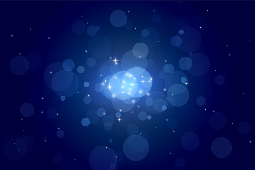 Abstract particle bokeh dark blue background
