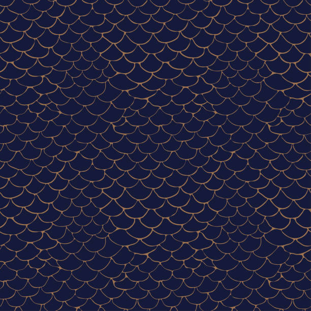Seamless Fish Scale Pattern Picのストックイラスト素材