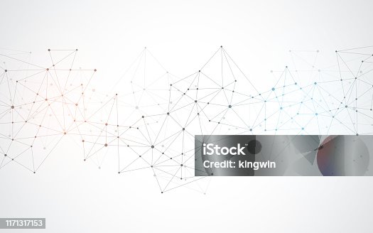istock Abstract plexus background with connecting dots and lines. Global network connection, digital technology and communication concept. 1171317153