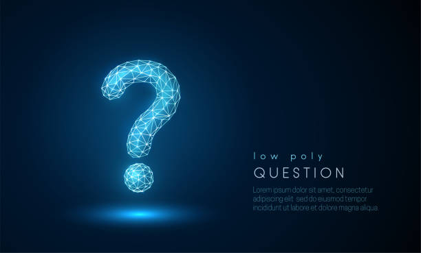Abstract question mark. Low poly style design. vector art illustration