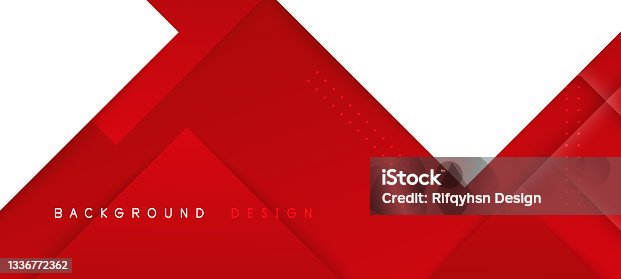 istock Abstract red and white papercut background with blank space design. Modern futuristic background . Can be use for landing page, book covers, brochures, flyers, magazines, any brandings, banners, headers, presentations, and wallpaper backgrounds 1336772362