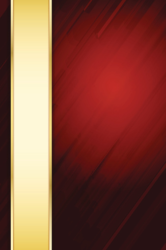 Abstract Red Background with Golden margin and diagonal lines