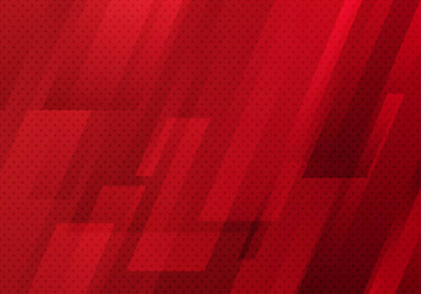 抽象的な赤い幾何学の斜めのパターンテクスチャの背景現代のデジタル技術スタイル。 - 赤点のイラスト素材／クリップアート素材／マンガ素材／アイコン素材