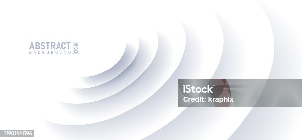 istock Abstract ripple effect on white background. circle shape with shadow in paper cut style vector illustration. 1190144596