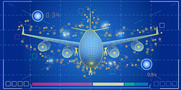 Abstract Screen Big Data Graph Visualization Airplaner ...
