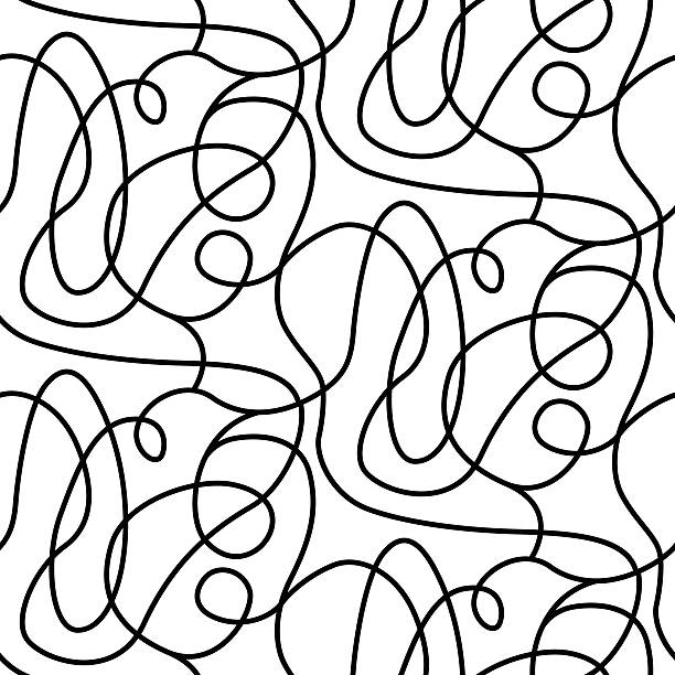 Abstract scribble lines seamless pattern design vector art illustration