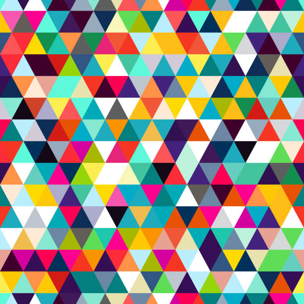 三角形の抽象的なシームレス パターン。幾何学的形態のモザイク。 - モザイク点のイラスト素材／クリップアート素材／マンガ素材／アイコン素材