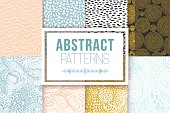 Abstract patterns set. Vector textures. Ethnic backdrop, retro abstract geometric elements templates in 80s 90s style
