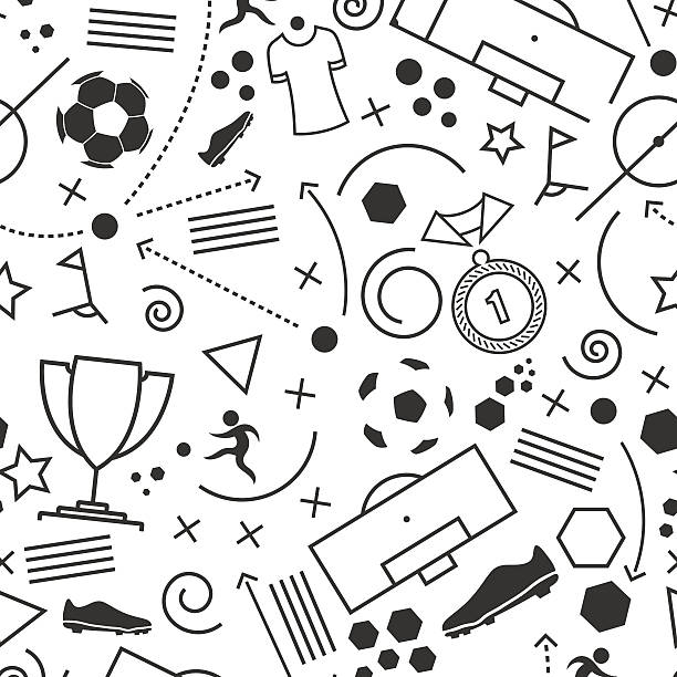 Abstract seamless soccer wallpaper pattern Football icons set. Vector illustration of abstract seamless soccer wallpaper pattern for your design soccer designs stock illustrations