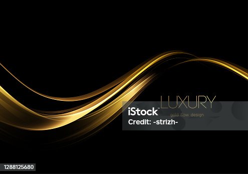 istock Abstract shiny color gold wave design element 1288125680