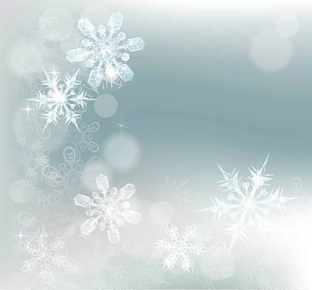 Abstract Snowflakes Snow Background Blue silver abstract snowflakes snow flakes Christmas or New Year festive winter design background. ice crystal stock illustrations