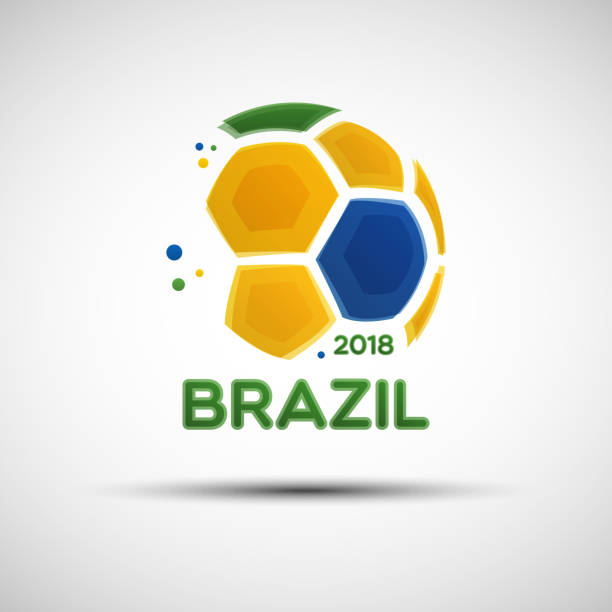 抽象足球與巴西國旗顏色 - 足球 球 幅插畫檔、美工圖案、卡通及圖標