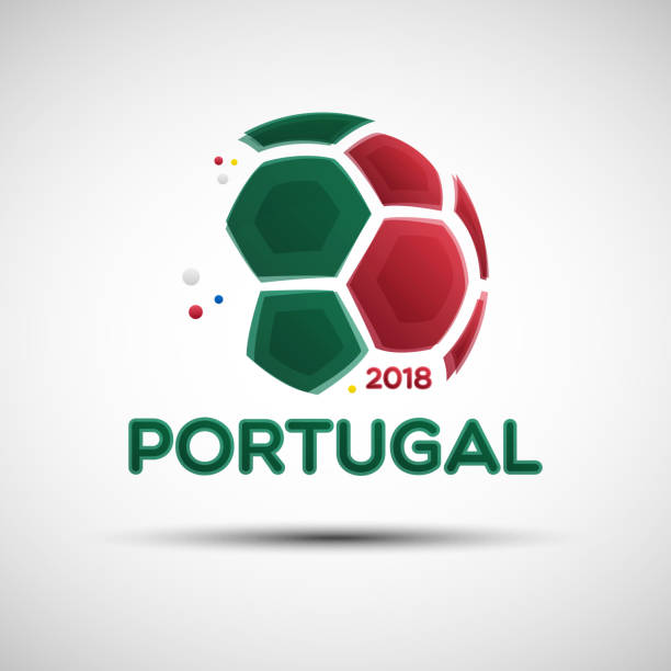 ilustrações de stock, clip art, desenhos animados e ícones de abstract soccer ball with portuguese national flag colors - portugal flag stadium