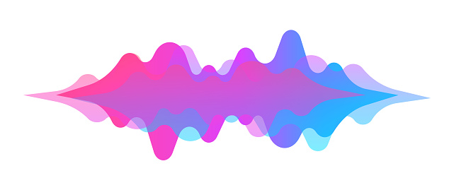 Abstract sound wave. Modern digital equalizer. Radio wave. Volume level symbols. Music frequency. Sound vibration spectrum for music app. Vector illustration.