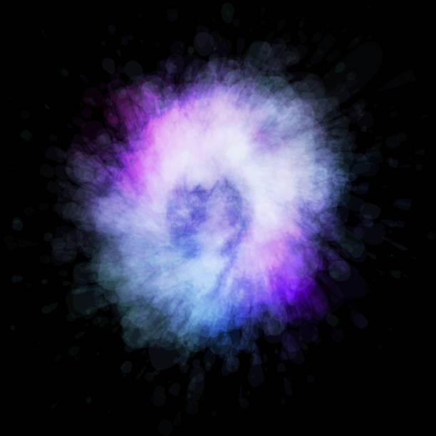 abstrakter raumhintergrund mit blauen, rosa und weißen farben. - supernova stock-grafiken, -clipart, -cartoons und -symbole